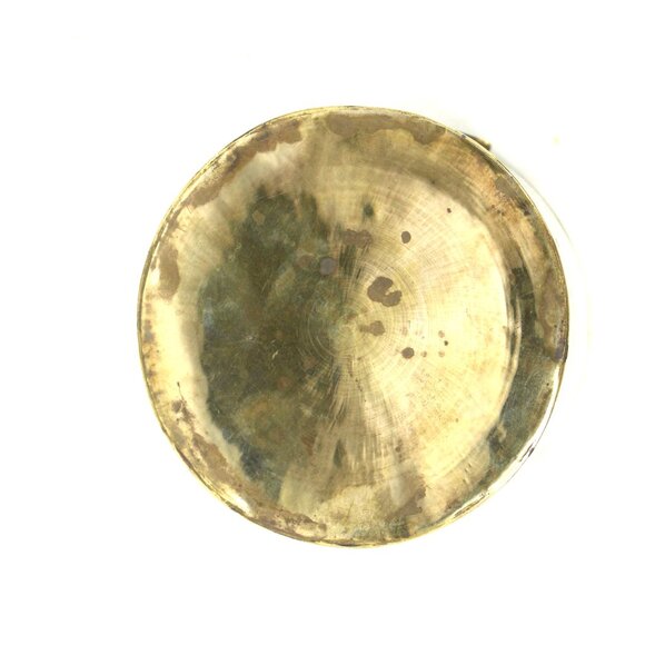 Brass Round Trinket Box with Raised Owl Motif on Lid, Jewelry Box Vintage MCM - Picture 8 of 8